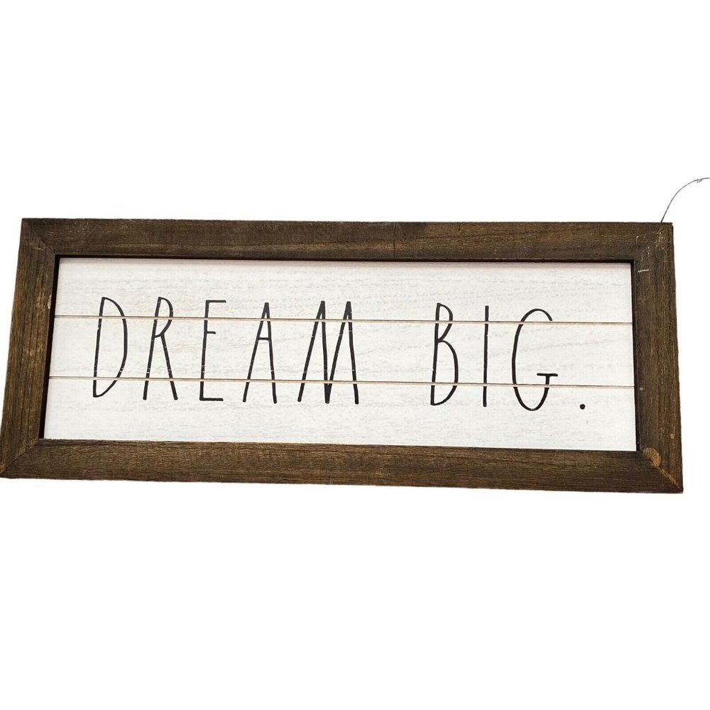 Rae Dunn Dream Big Wooden Wall Sign Farmhouse Chic Rustic